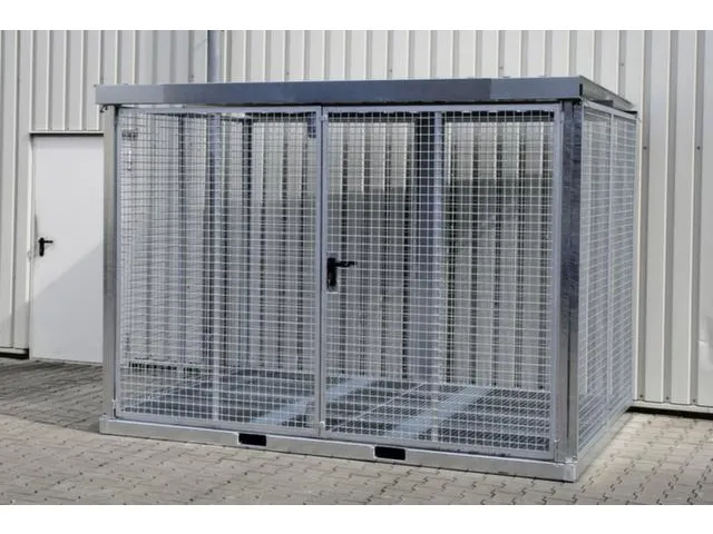 gasflessendepot,v. 104xØ 230mm fles,HxBxD 2260x3135x2170mm,m. deksel