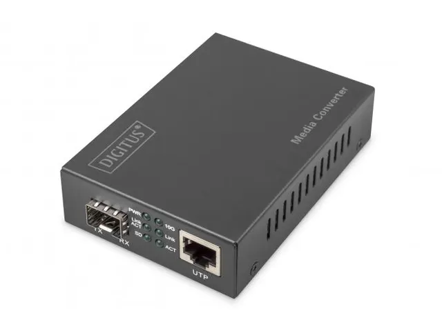 10 Gigabit Ethernet Media Converter RJ45/SFP 1G 2.5G 5G & 10G, 12V, 5W