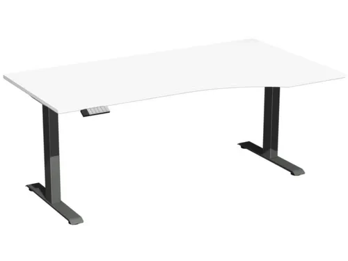 In hoogte verstelbaar bureau in vrije vorm,HxBxD 730-1230x1800x1000mm