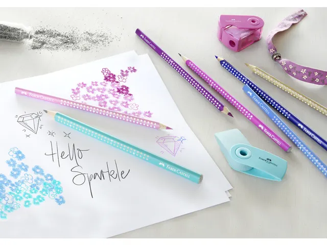 Ensemble de 20 crayons de couleur Faber-Castell sparkle et 1x taille-c