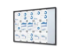 Vergrendelbaar notitiebord Indoor Slim 18xA4 Schuifdeuren Antraciet