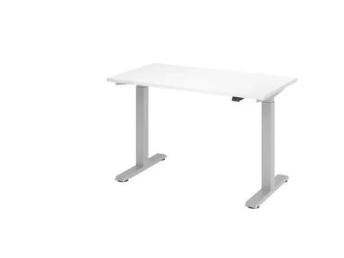 Elektrisch Zit-sta Bureau 720-1190x1200x670mm Wit blad T-voet zilver