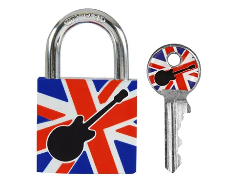 Hangslot Masterlock 30mm Gitaar motief met 2 sleutels