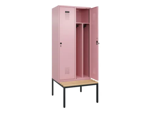 locker met bank,voor scheiding van kleding,HxBxD 2120x800x815mm,2vak