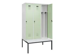 locker met bank,voor scheiding van kleding,HxBxD 2120x1200x815mm,3vak