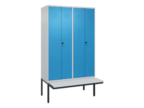 PBM-locker met bank,HxBxD 2120x1200x815mm,4vak,vak B 300mm
