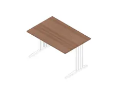 bureau,HxBxD 730x1200x800mm,blad canaletto-hout,C-voet wit