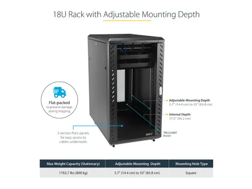 18U Enterprise Serverkast 19 Inch Vergrendelbaar Rack