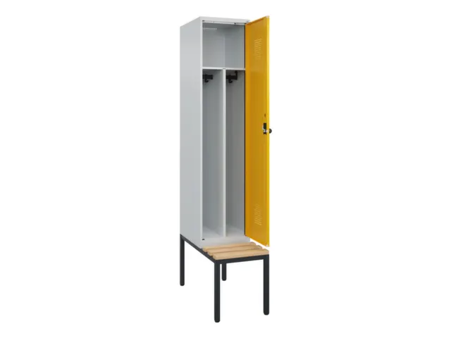 locker met bank,voor scheiding van kleding,HxBxD 2120x400x815mm,1vak