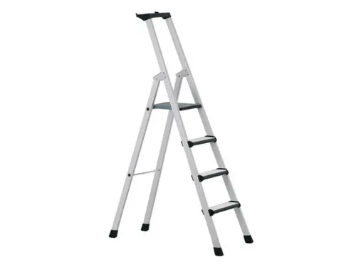 trapladder,eenzijdig,4treden,m. bekleding,stand H 0,75m,balk L 1,52m