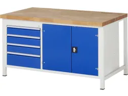werkbank,HxBxD 840-1040x1500x900mm,beukblad,draagverm. 1250kg,4voeten