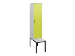 locker met bank,HxBxD 1950x400x815mm,1vak,vak B 400mm,draaigrendel