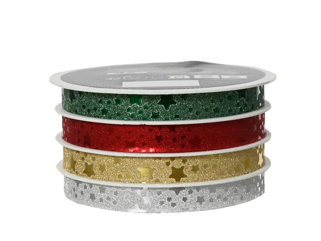 Cadeaulint Decoris rol met 4 kleuren assorti 16 meter