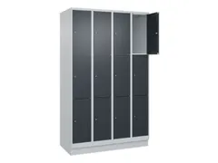 lockerkast,HxBxD 1950x1200x500mm,4x3vakken,vak B 300mm,cil.-slot
