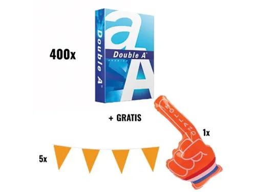 Actie Wk 2026 Nl 400x Double A printpapier A4 + gratis 5x vlaggenlijn+