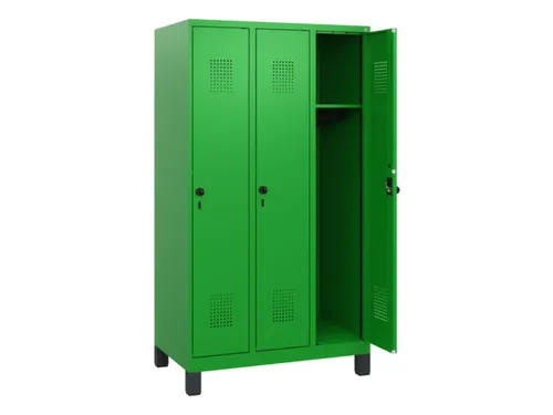 schoollocker,HxBxD 1630x900x500mm,3vak,vak B 300mm,draaigrendel,voeten