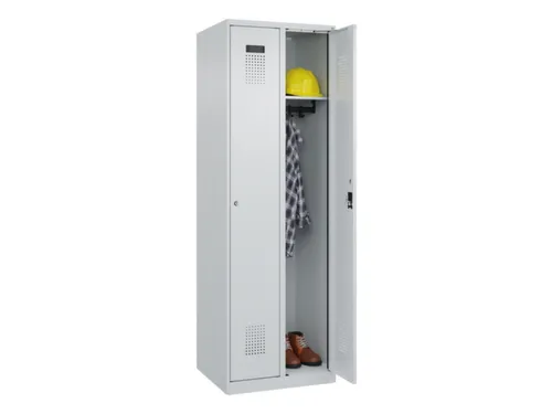 locker,HxBxD 1850x600x500mm,2vak,vak B 300mm,cil.-slot,staand op vloer