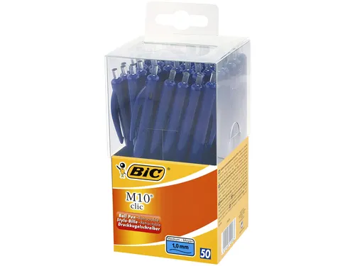 Balpen Bic M10 Tubo 50 Medium Blauw