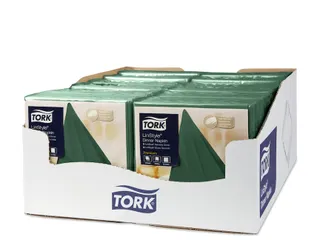 Tork 478847 Premium Linstyle Dinnerservet Donkergroen 600 Stuks - 3