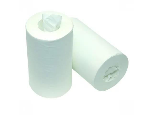Mini Poetspapier Rol 1-laags Cellulose wit