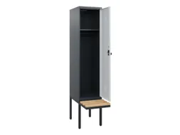 locker met bank,HxBxD 1950x400x815mm,1vak,vak B 400mm,draaigrendel