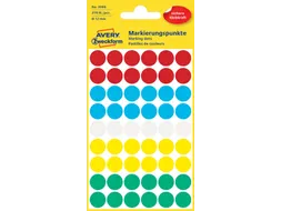 Etiket Avery Zweckform 3088 Rond Ø12mm Assorti 270 Stuks