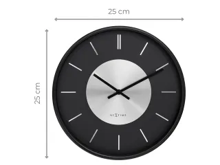Wandklok NeXtime Retro II 25cm zwart/zilver metaal - 8