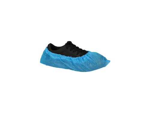 Schoenovertrek CMT 40mu geruwd maat 36-42 CPE blauw 100 stuks