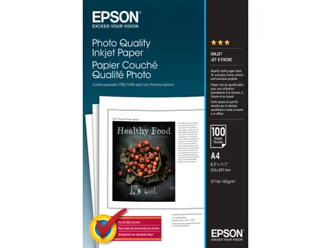 S041061 Epson Photo Quality Inkjet Papier A4 102 Gram 100 Vellen