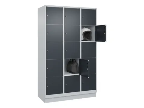 lockerkast,HxBxD 1950x1200x500mm,3x5vakken,vak B 400mm,cil.-slot