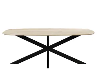 Vergadertafel Harper Deens Ovaal 200x100cm Naturel blad met Spinpoot - 3