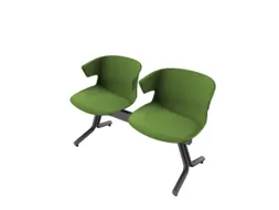Wachtkamerbank 2Zittingen Kunststof Kuipen Groen Frame Antraciet