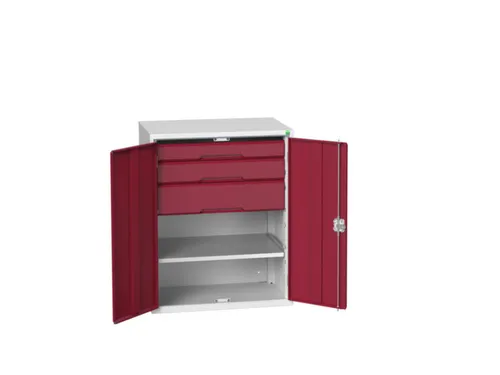 universele kast,HxBxD 1000x800x550mm,1xStalen bodem,3lade(n)