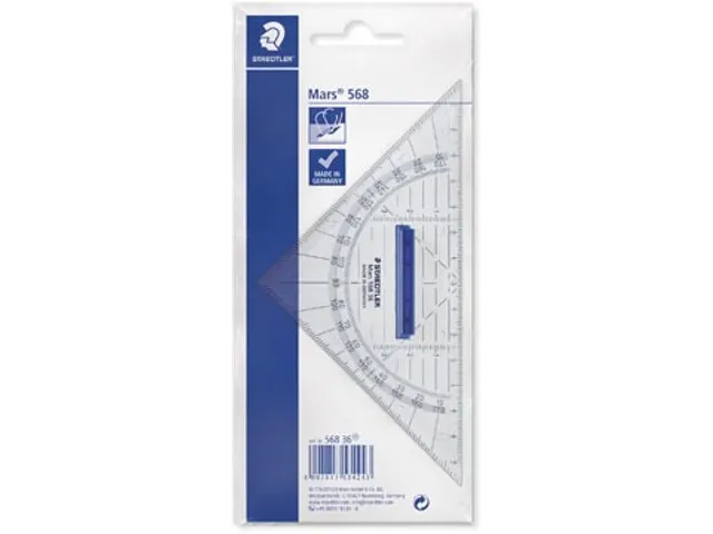 Geodriehoek 16 Cm, Met Afneembaar Handvat
