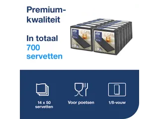Tork 478196 Premium LinStyle dinnerservet 1/8 vouw zwart 700 stuks - 5
