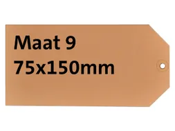 Label karton nr 9 200gr 75x150mm chamois 1000 stuks