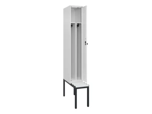 locker met bank,voor scheiding van kleding,HxBxD 2120x300x815mm,1vak