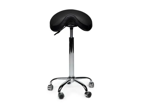 Zadelkruk Office Premium hoog zonder voetring harde wielen zw