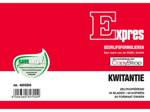 Kwitantieboekje Sigel Expres zelfkopierend A6 2x50 blad