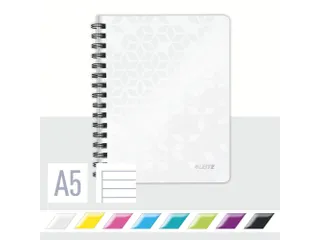 Notitieboek Leitz WOW A5 lijn spiraal PP wit - 4
