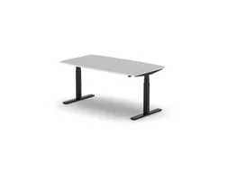 Elektrisch ihv Vergadertafel Vatvorm 1600x800mm Zwart+ grijs Blad