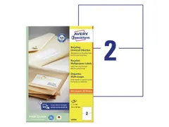 Etiket Avery Zweckform LR3655 210x148mm A5 recycled Wit 200 stuks