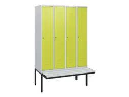 locker met bank,HxBxD 1950x1200x815mm,4vak,vak B 300mm,cil.-slot