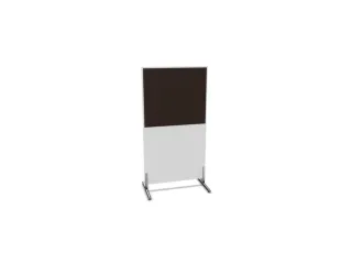 scheidingswand,HxB 1545x800mm,Bl-wit,BN2036-bruin - 2