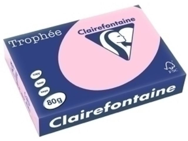 Papel De Color A4 Clairefontaine Trophee 80G 500H Pastel Rosa