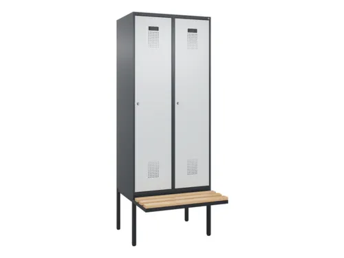 locker met bank,HxBxD 2120x800x815mm,2vak,vak B 400mm,cilinderslot
