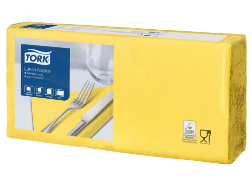 Tork 477841 Lunchservet Geel 33x33cm 2-laags 1/4 vouw 10x200st