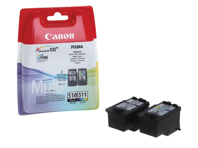Inktcartridge Canon PG-510 CL-511 zw + kl + papier