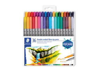 Kleurstift Staedtler 3200 dubbele punt fijn en ultrafijn assorti 36st - 2