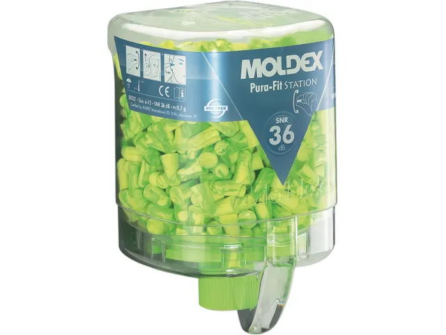 Moldex oordoppen Pura-Fit in PlugStation Zwart SNR 34 dB 250 Paar